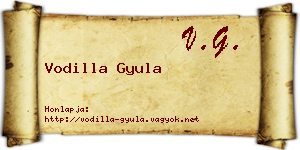 Vodilla Gyula névjegykártya